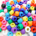 Opaque Barrel Pony Beads Plastic Arcylic 9x6mm Dummy Clip Making